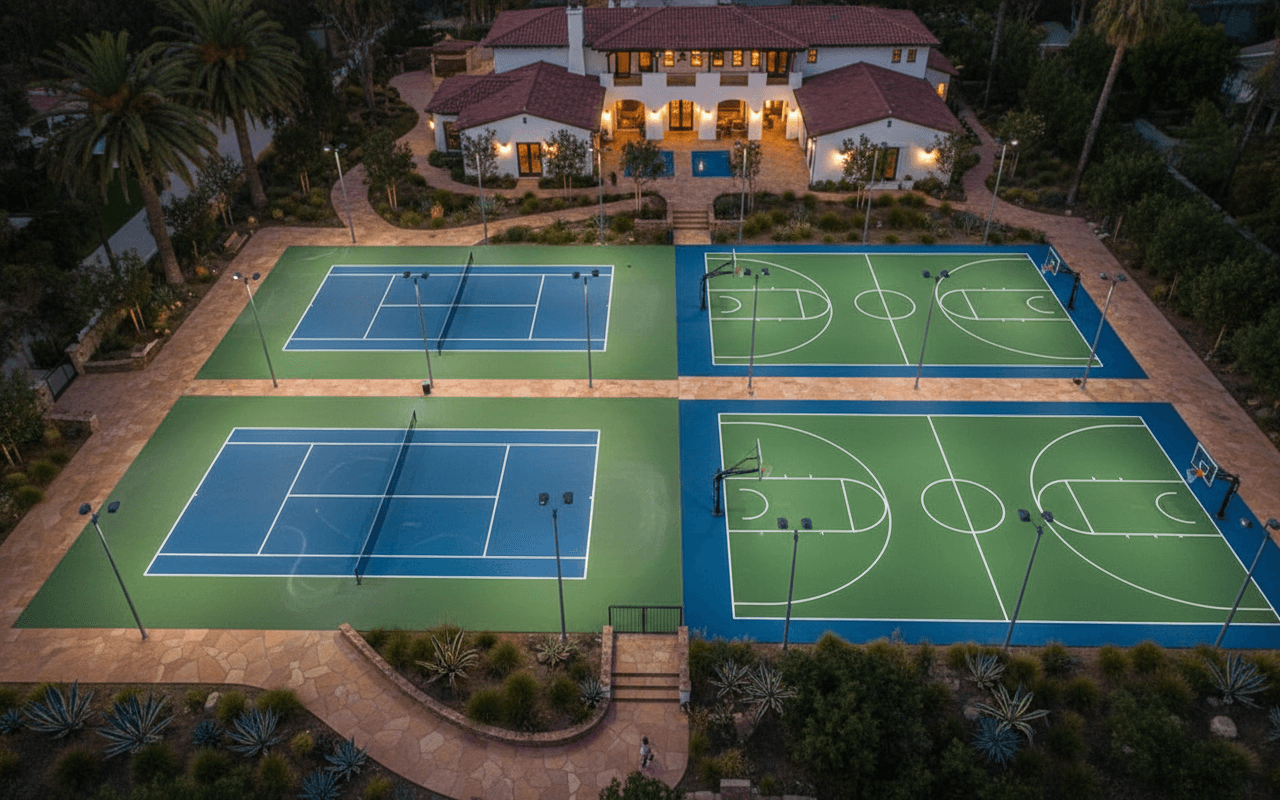 A finished sports court builder project